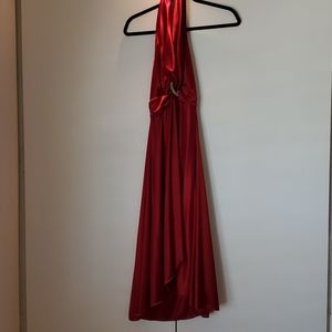 Satin red dress